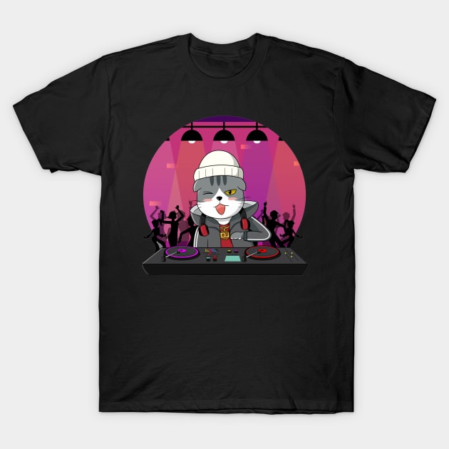 Cool Cat DJ T-Shirt by GRADA